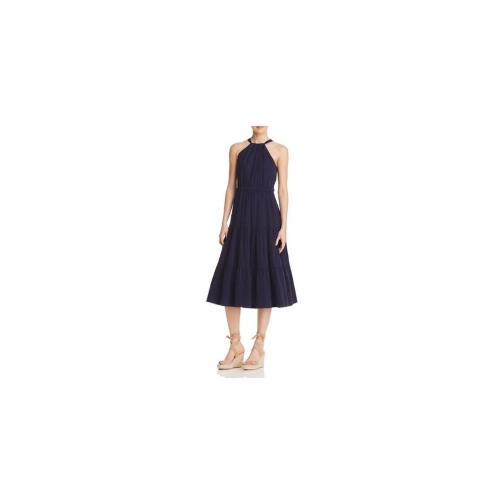 Rebecca Taylor Double Gauze Dress Navy 8 Womens